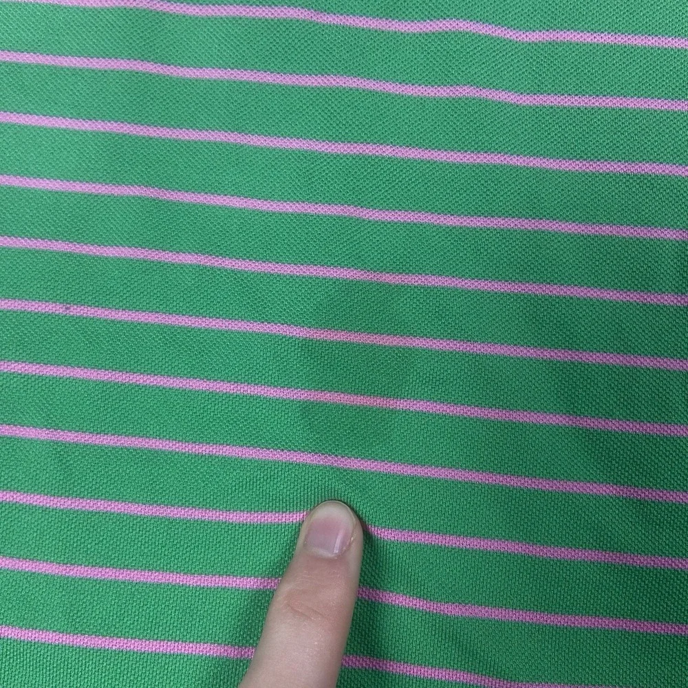 Polo Golf‎ Ralph Lauren Polo Shirt Size XL Green Pink Striped Embroidered Logo